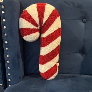 Sold 

Cynthia Rowley Red  and White Candy Cane Plush Pillow